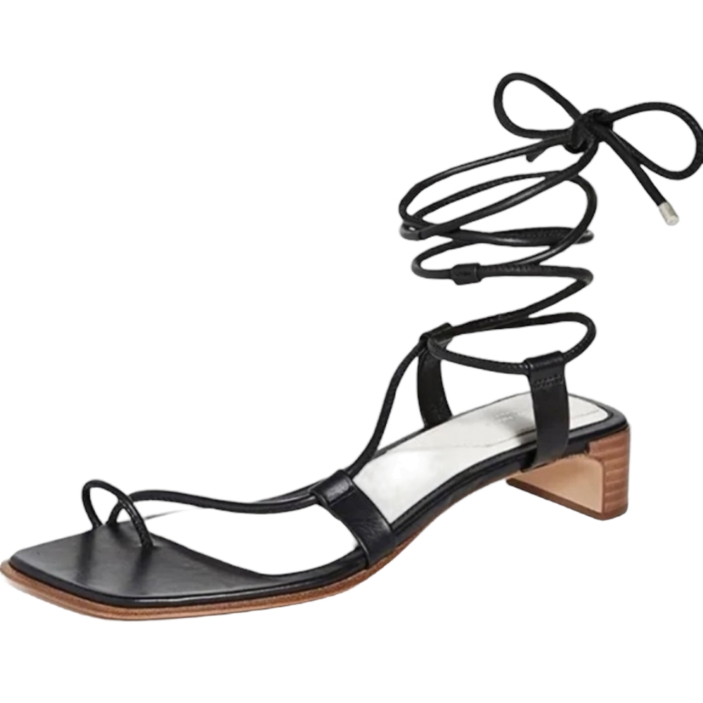 Rag & Bone Cindy Tie Black Leather Sandals